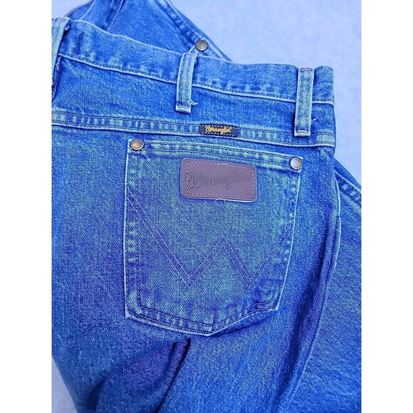 Vintage Wrangler Jeans Mens 36x32  MWZ Slim Straight Blue Cotton Western Mid - Picture 11 of 13